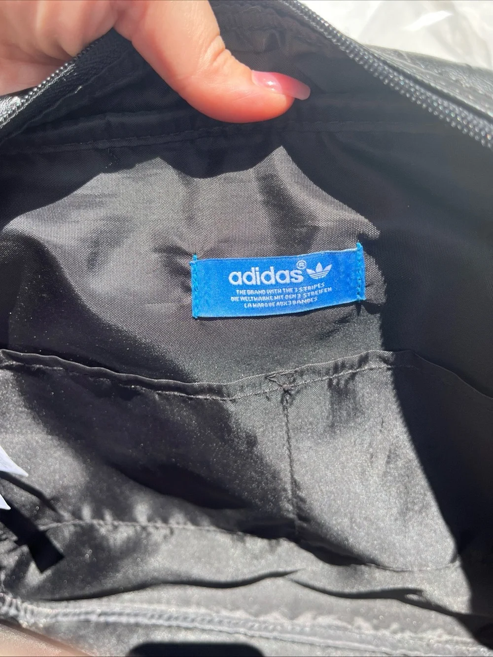 adidas Black and Gold Trefoil Messenger Bag
